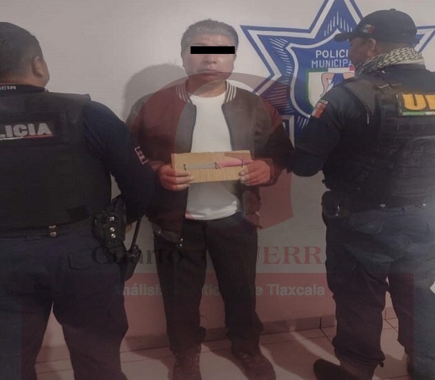 Detienen a agresivo sujeto en Amaxac
